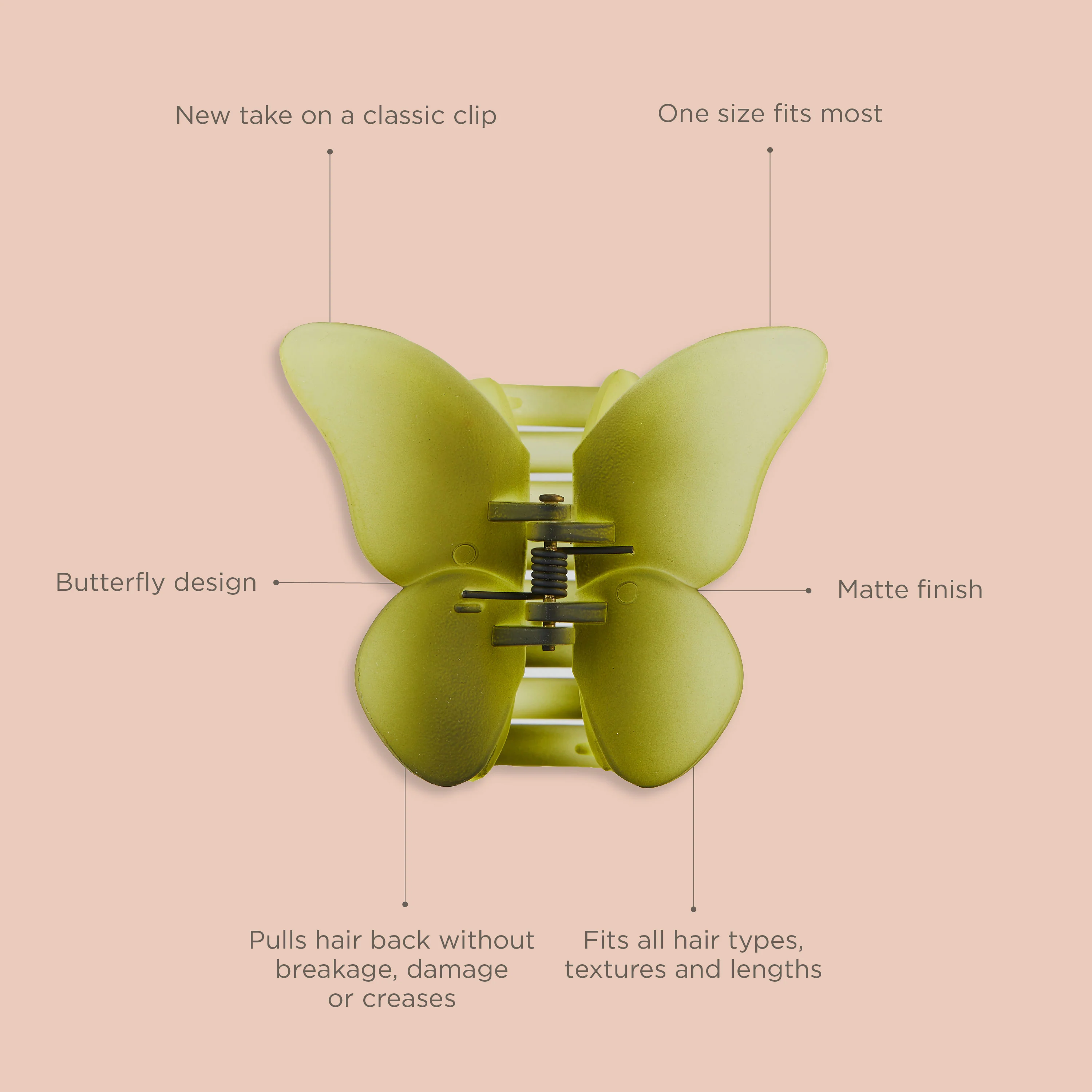Butterfly Claw Clip - Green Ombre - Image 4