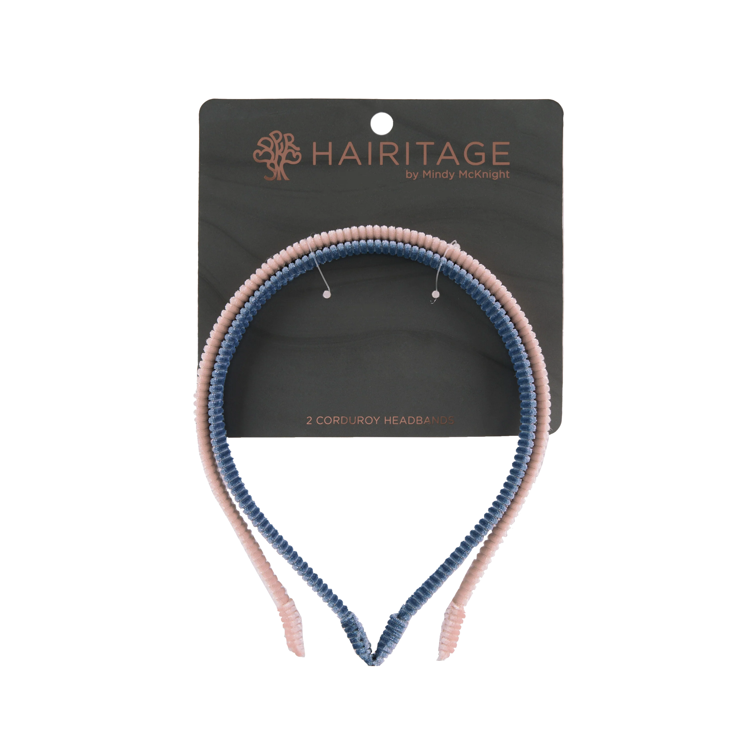 Corduroy Headband set - 2 pack Pink & Blue - Image 2