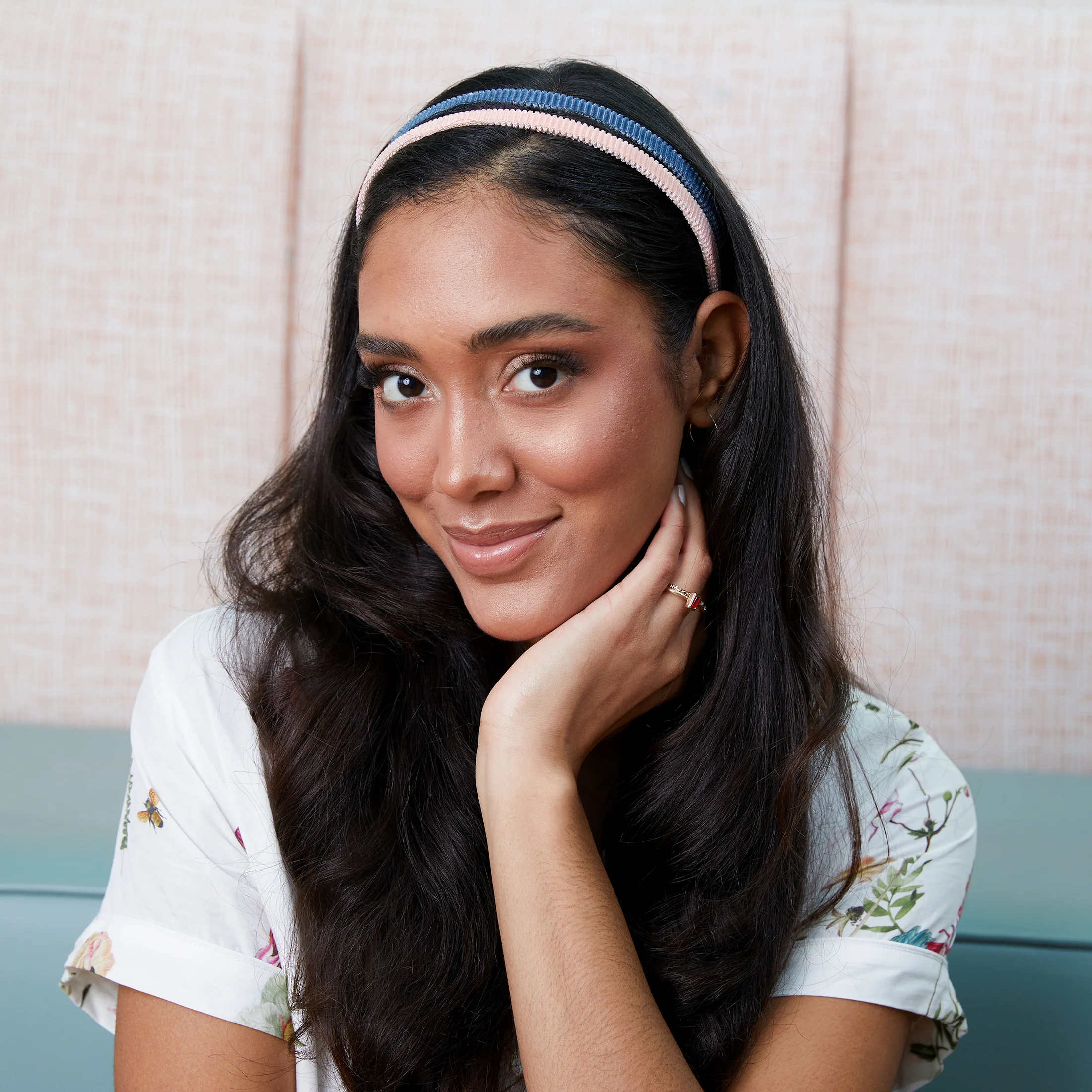 Corduroy Headband set - 2 pack Pink & Blue - Image 6