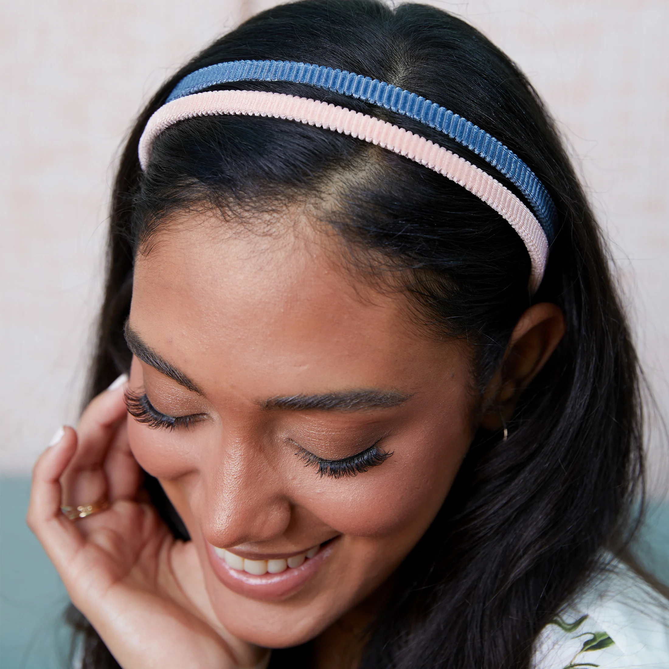 Corduroy Headband set - 2 pack Pink & Blue - Image 8