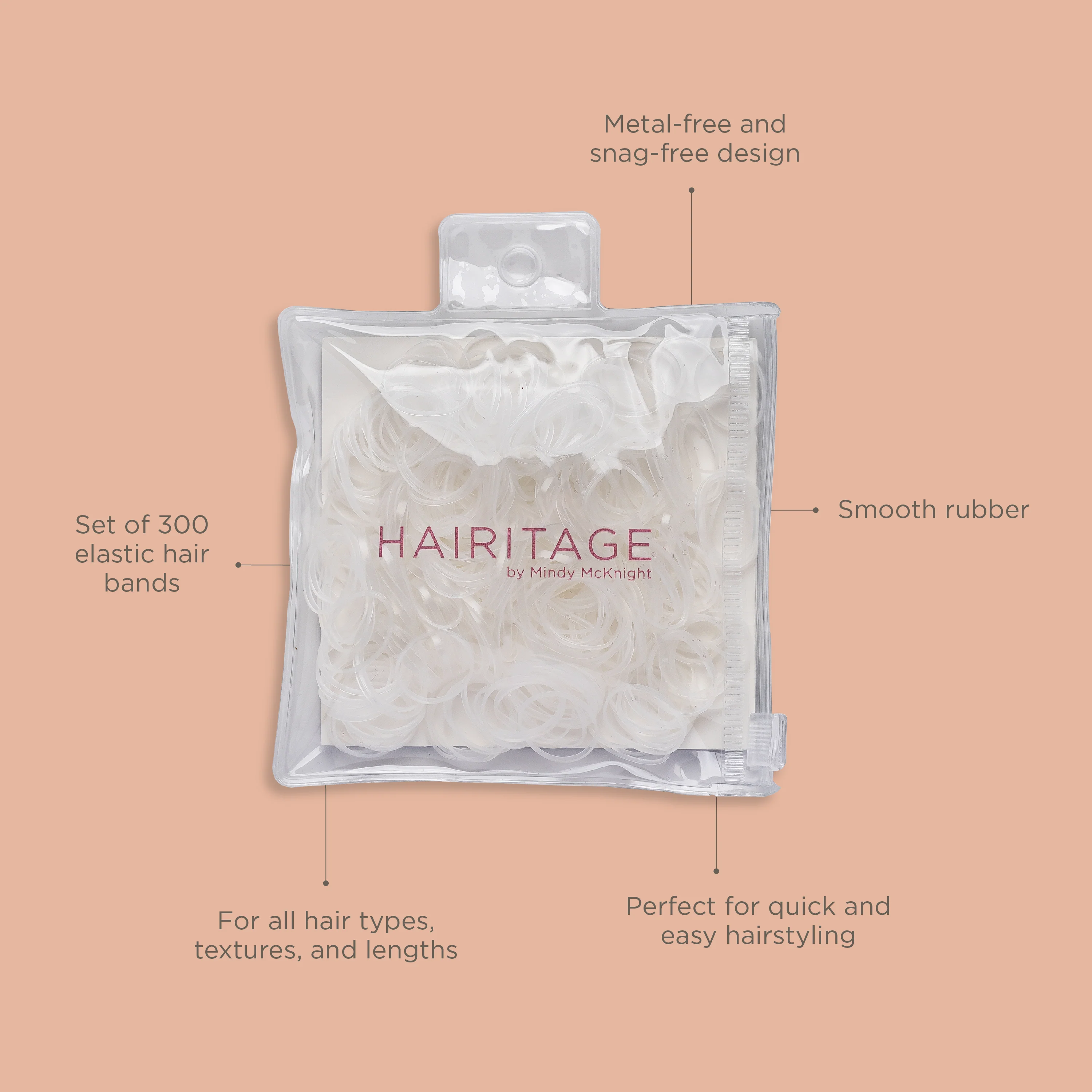 Super Stretchy, Hair Elastic Rubber Bands – Snag Free Damage Free, Clear - Image 4