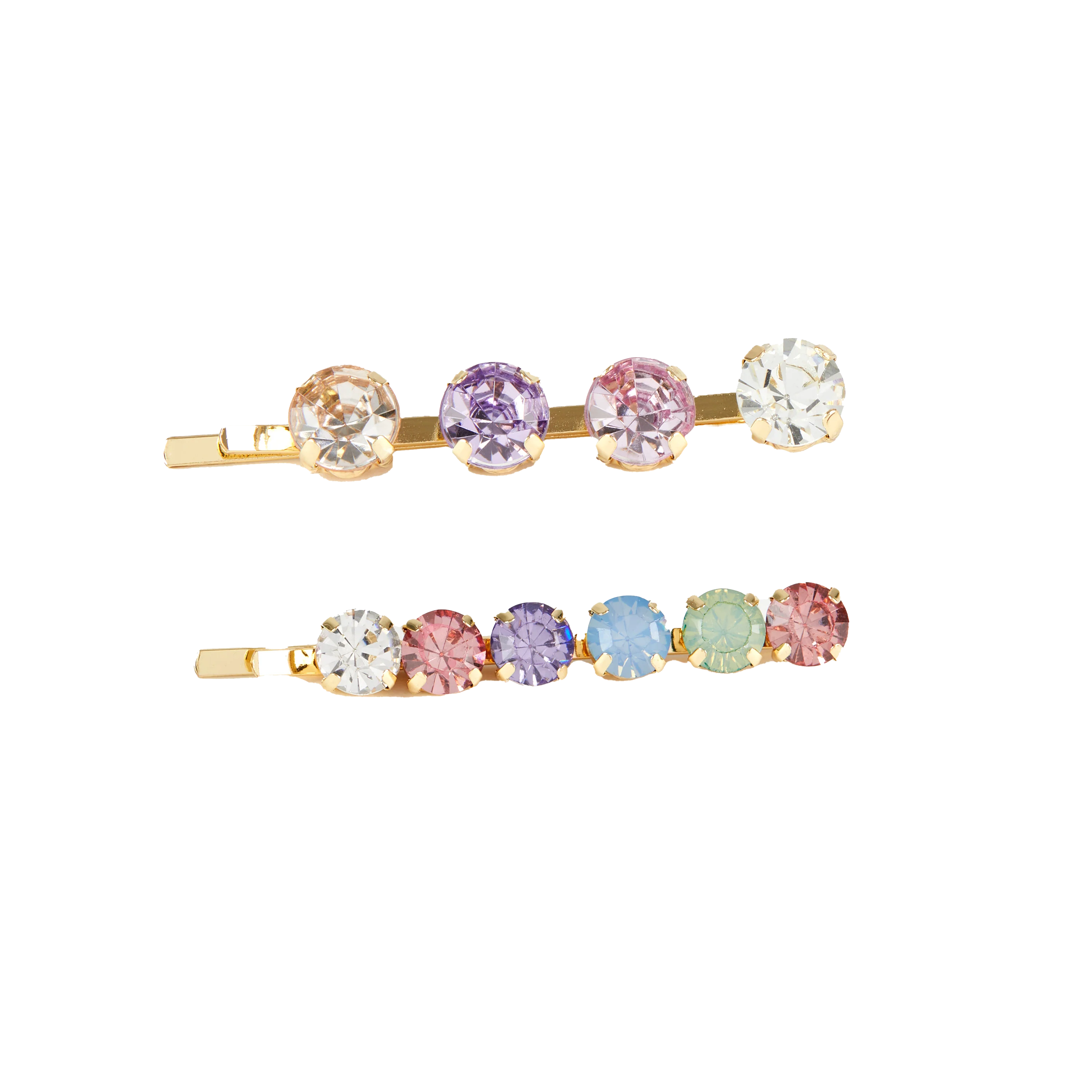 Jeweled Bobby Pins - 2 pack Multicolor/Gold