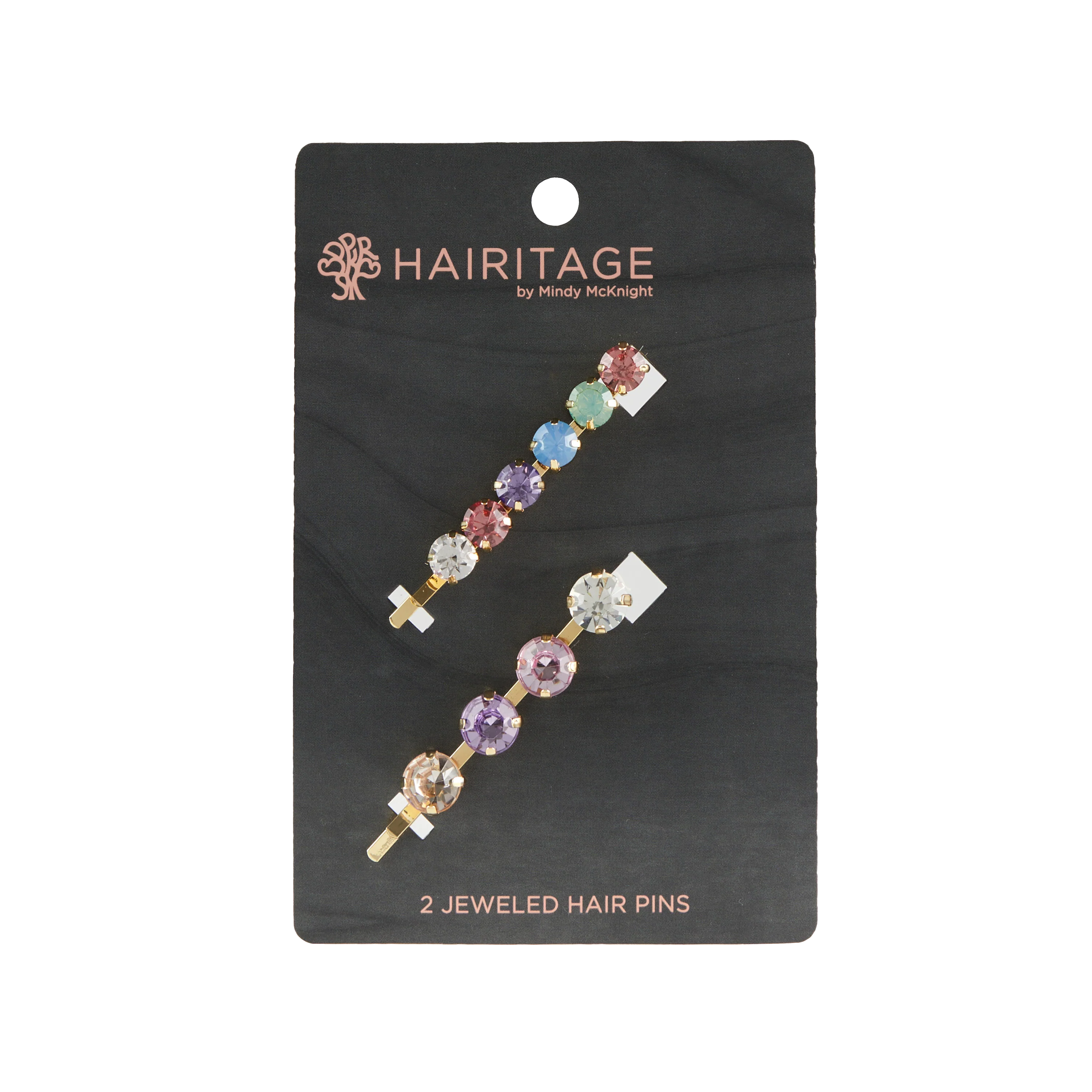 Jeweled Bobby Pins - 2 pack Multicolor/Gold - Image 2