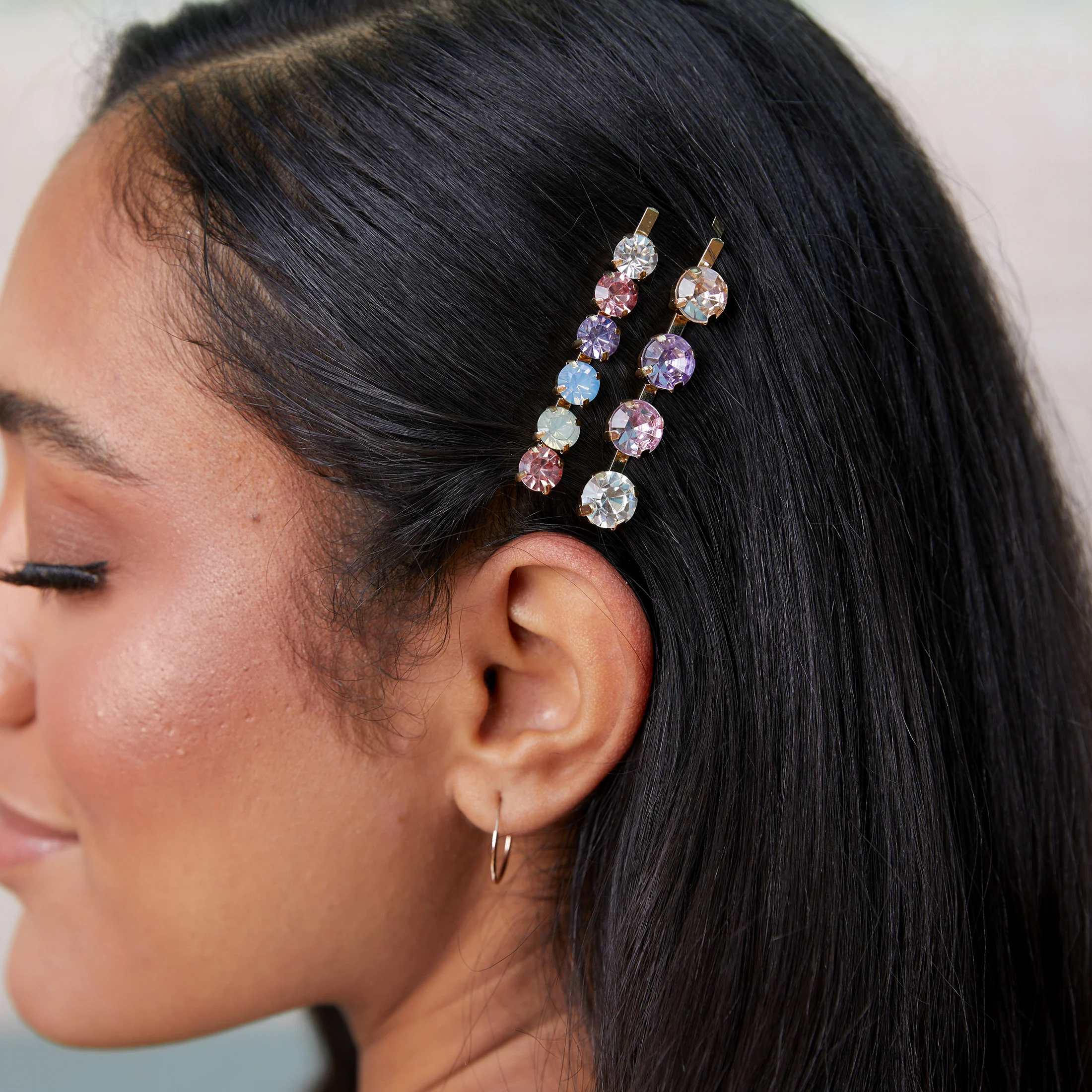 Jeweled Bobby Pins - 2 pack Multicolor/Gold - Image 9