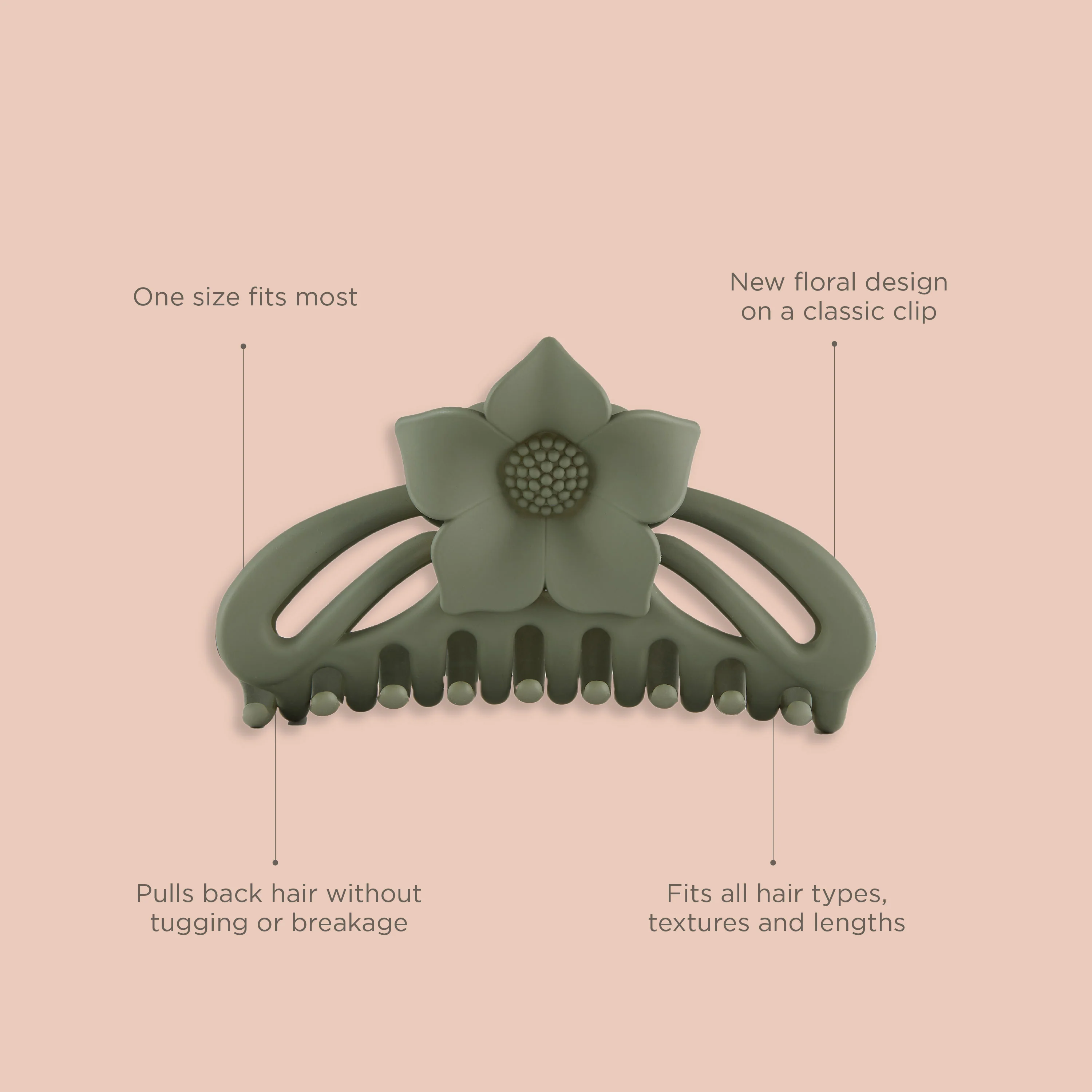 Magnolia Claw Clip - Green - Image 4