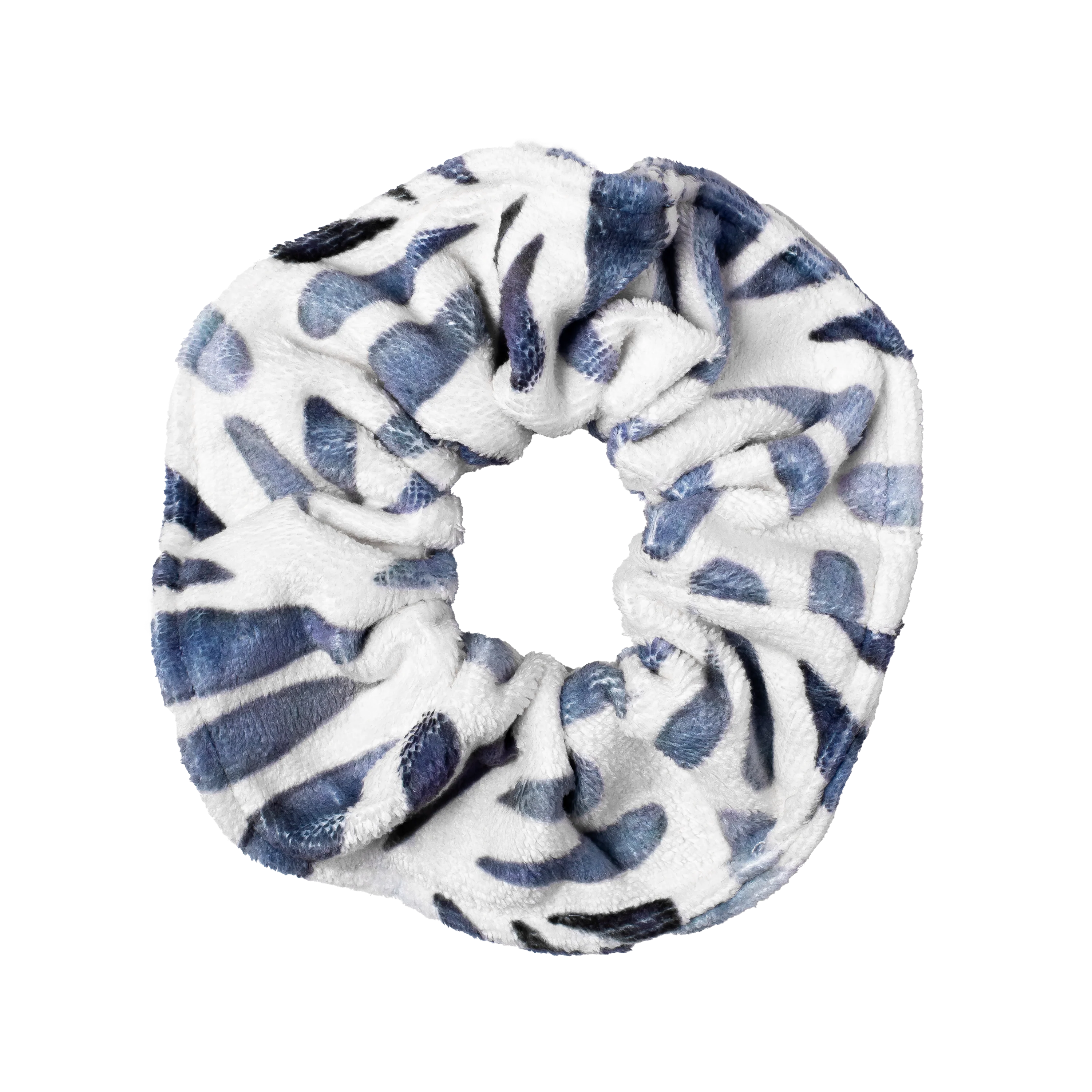 Soak It Up Absorbent Microfiber Hair Scrunchie, Cream & Blue