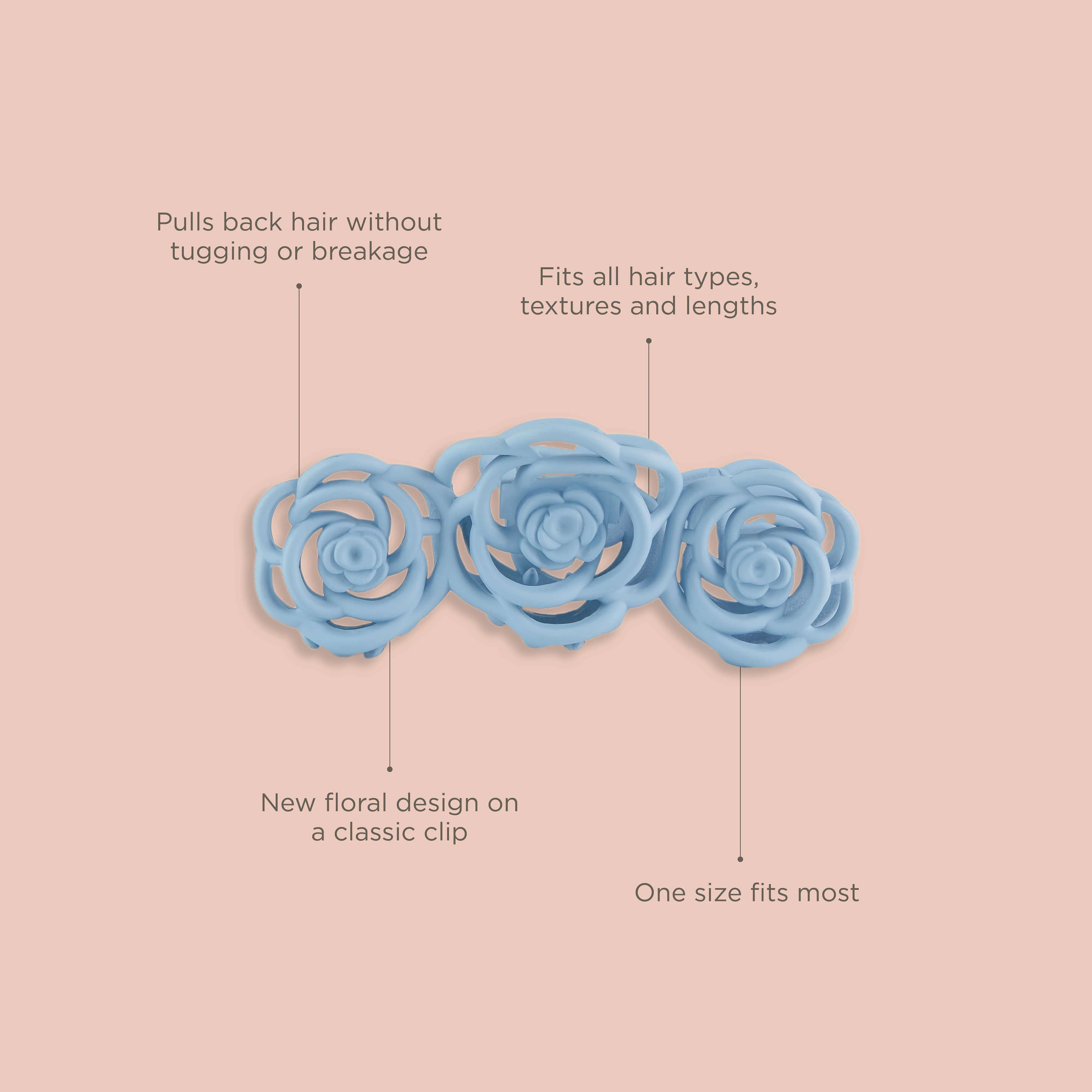 Rose Claw Clip - Light Blue - Image 6