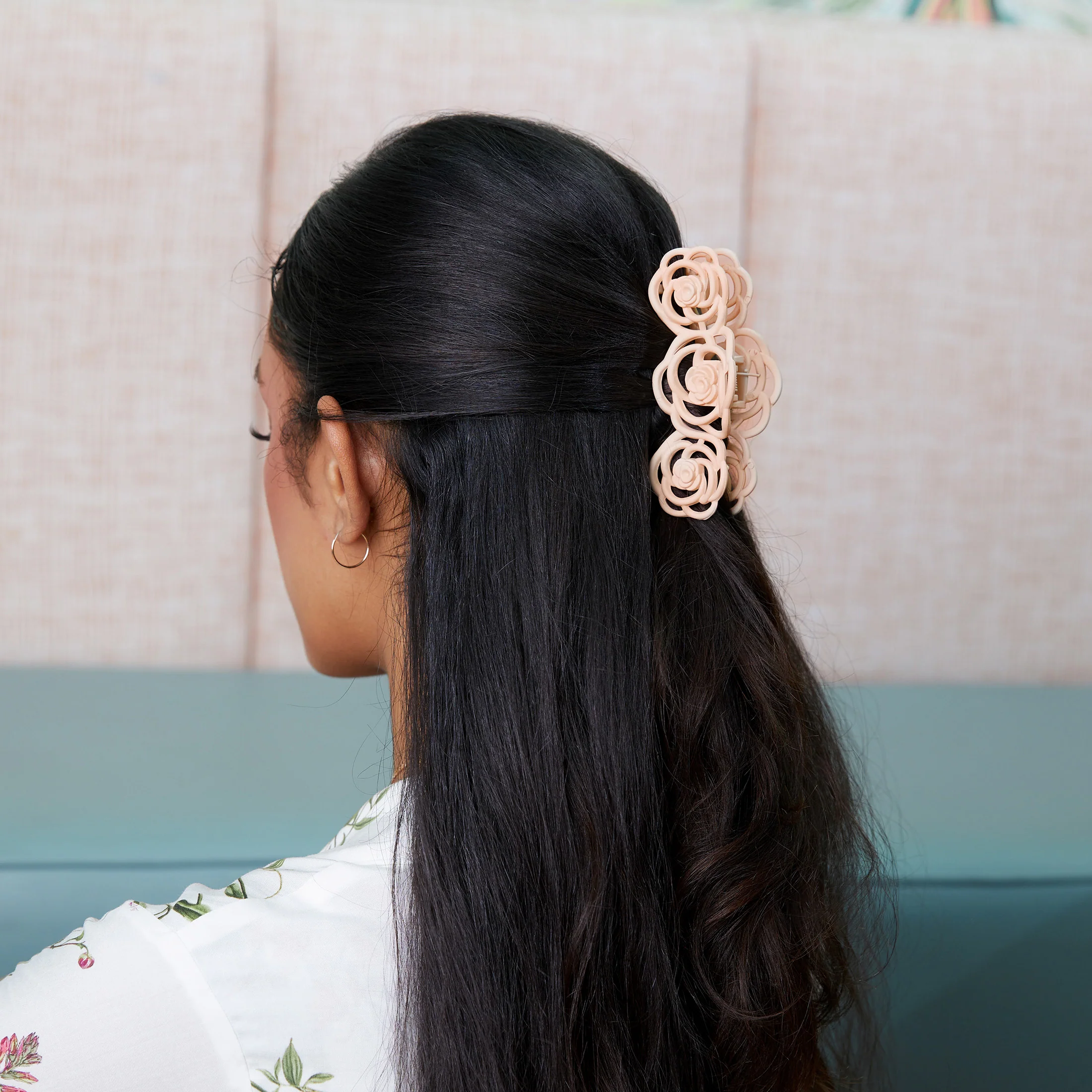 Rose Claw Clip - Light Pink - Image 7