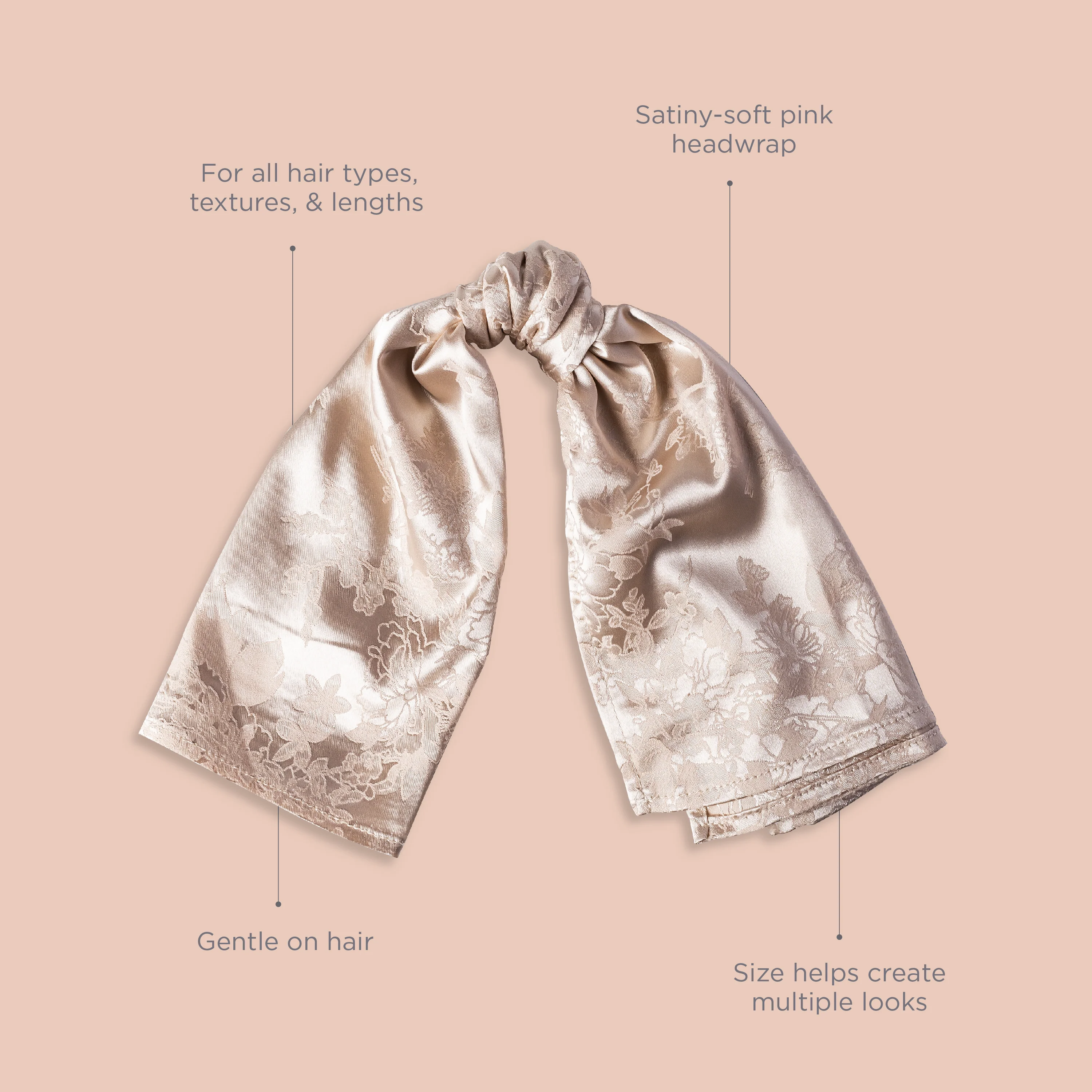 Take Me to the Beach Satin Head Scarf, Pink - Image 9