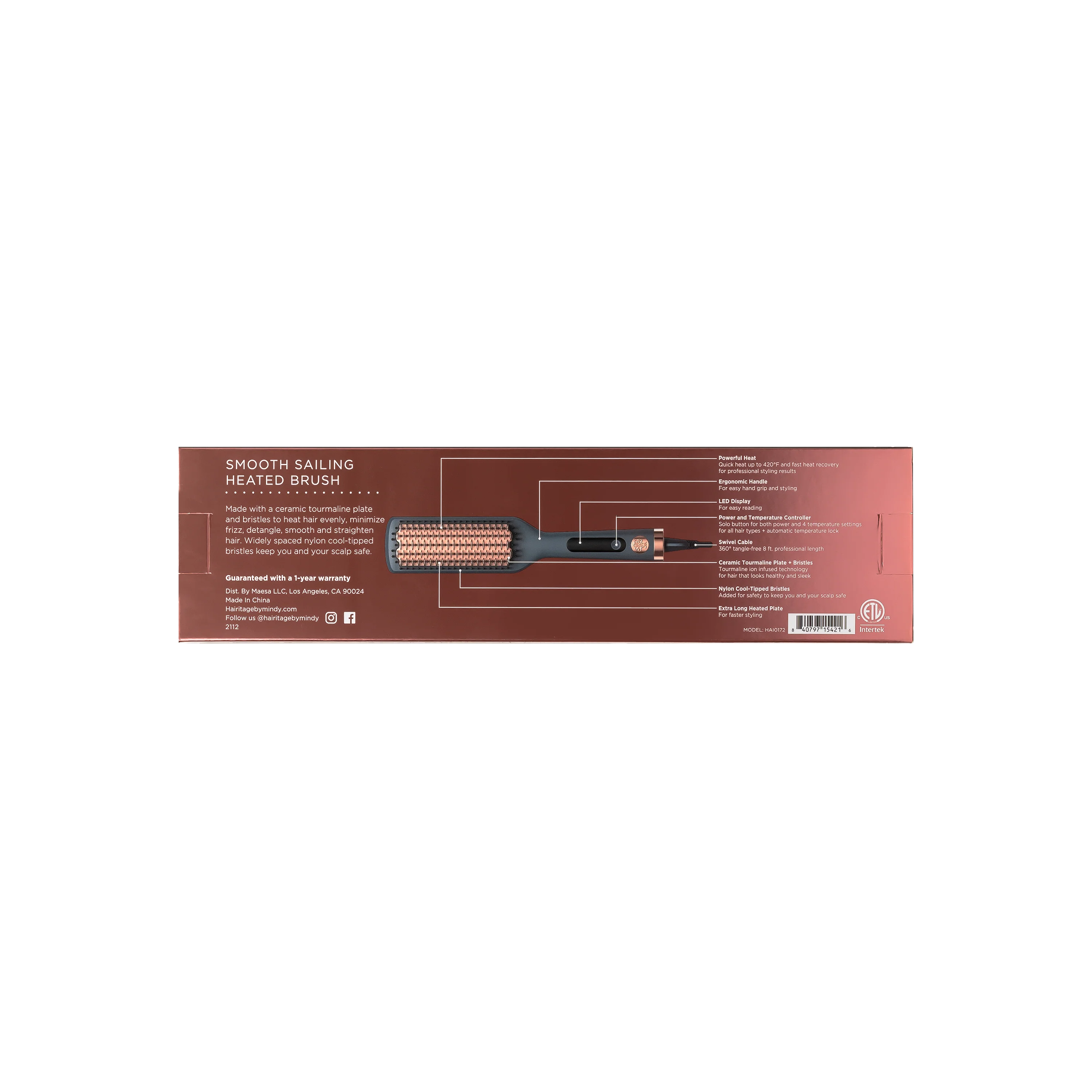 Smooth Sailing Heated Ceramic Straightening Hair Brush - Image 8