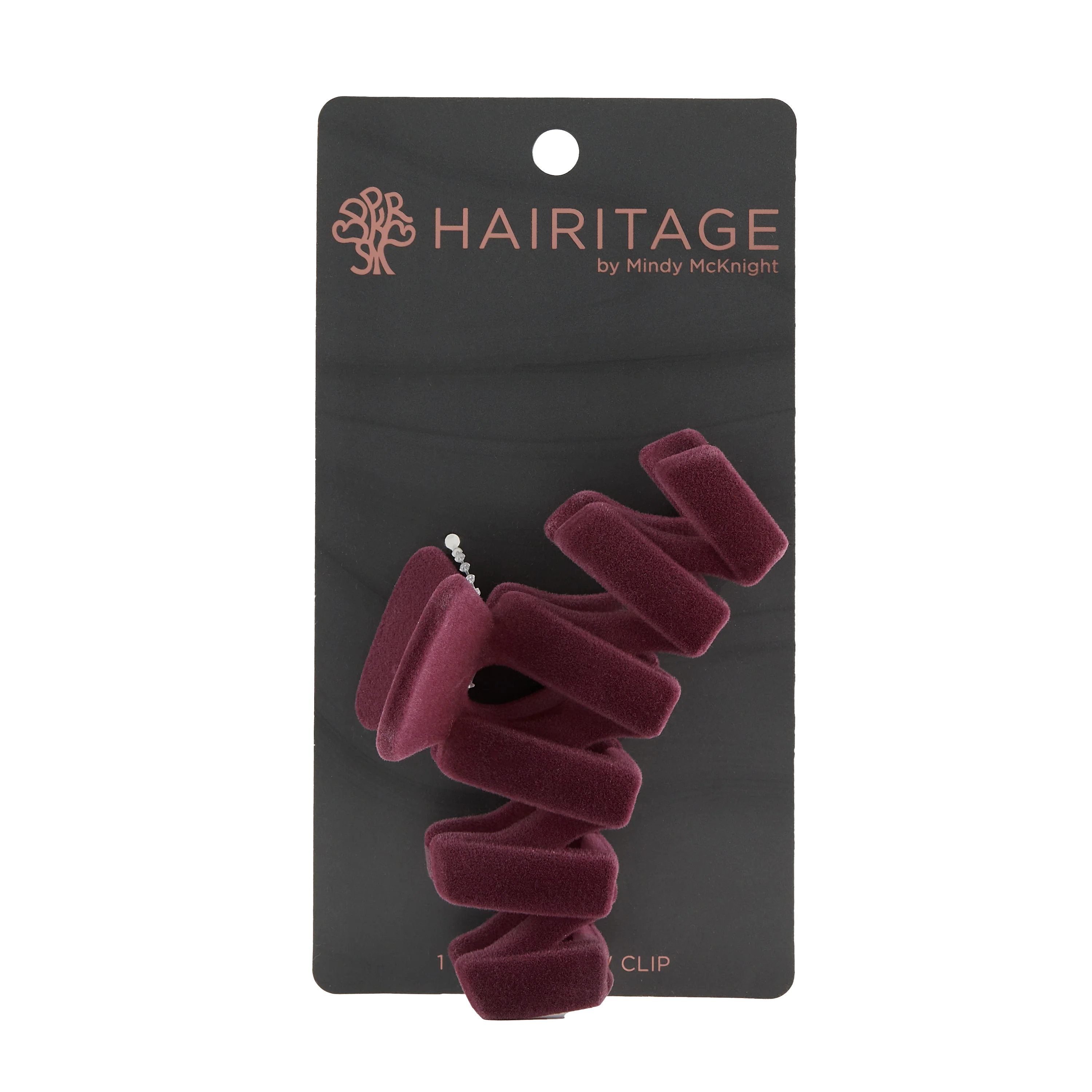 Velvet Claw Clip - Plum - Image 2