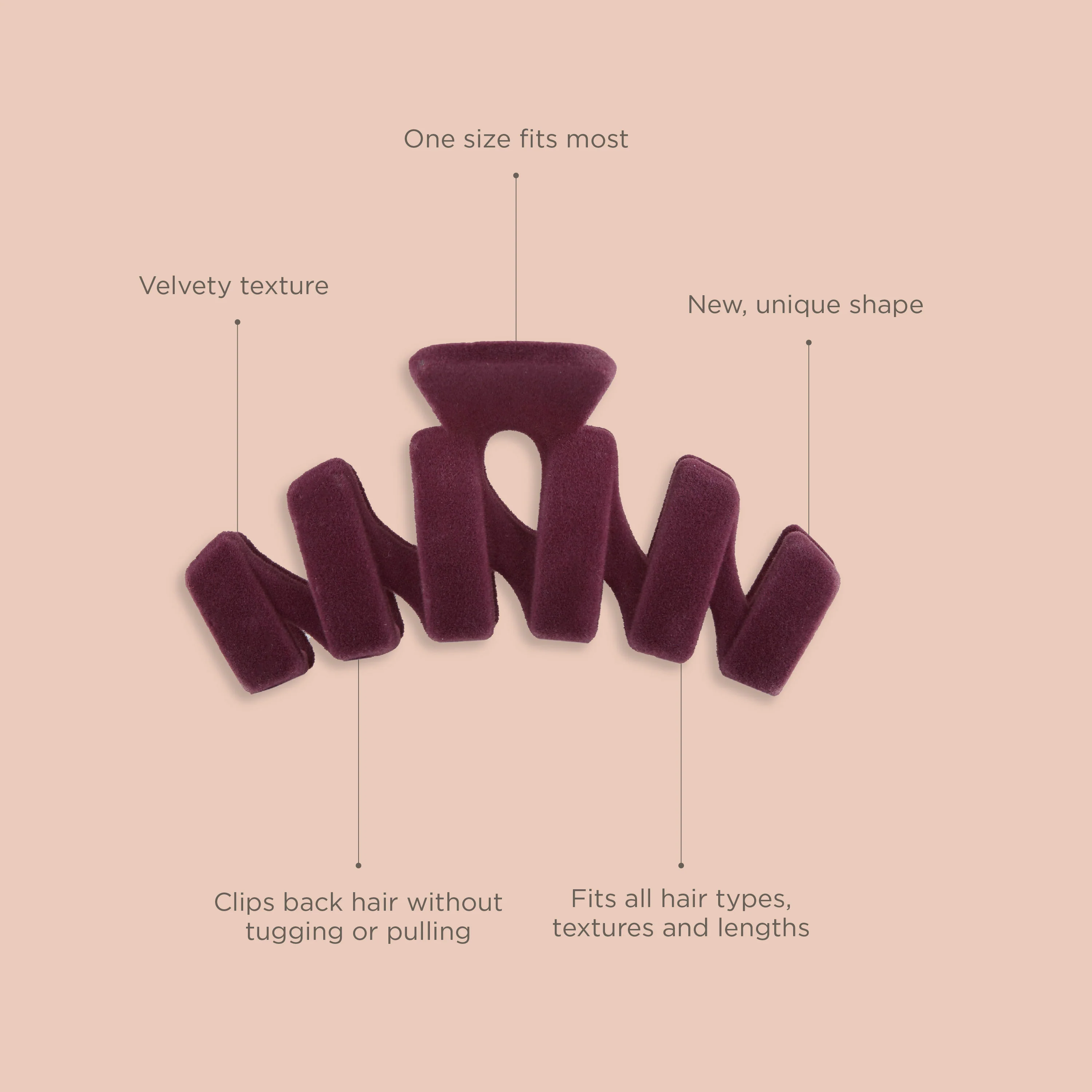 Velvet Claw Clip - Plum - Image 4