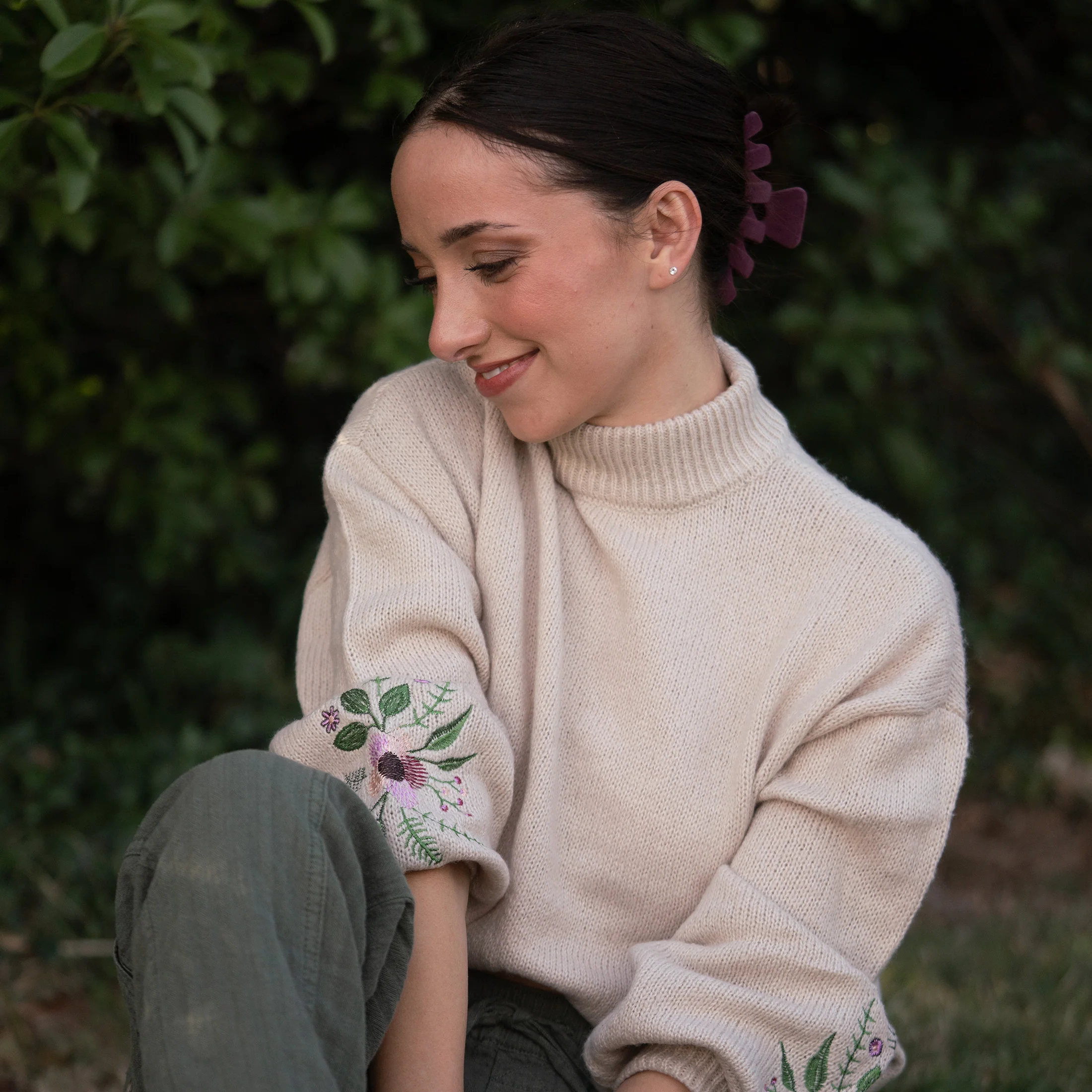 Velvet Claw Clip - Plum - Image 6