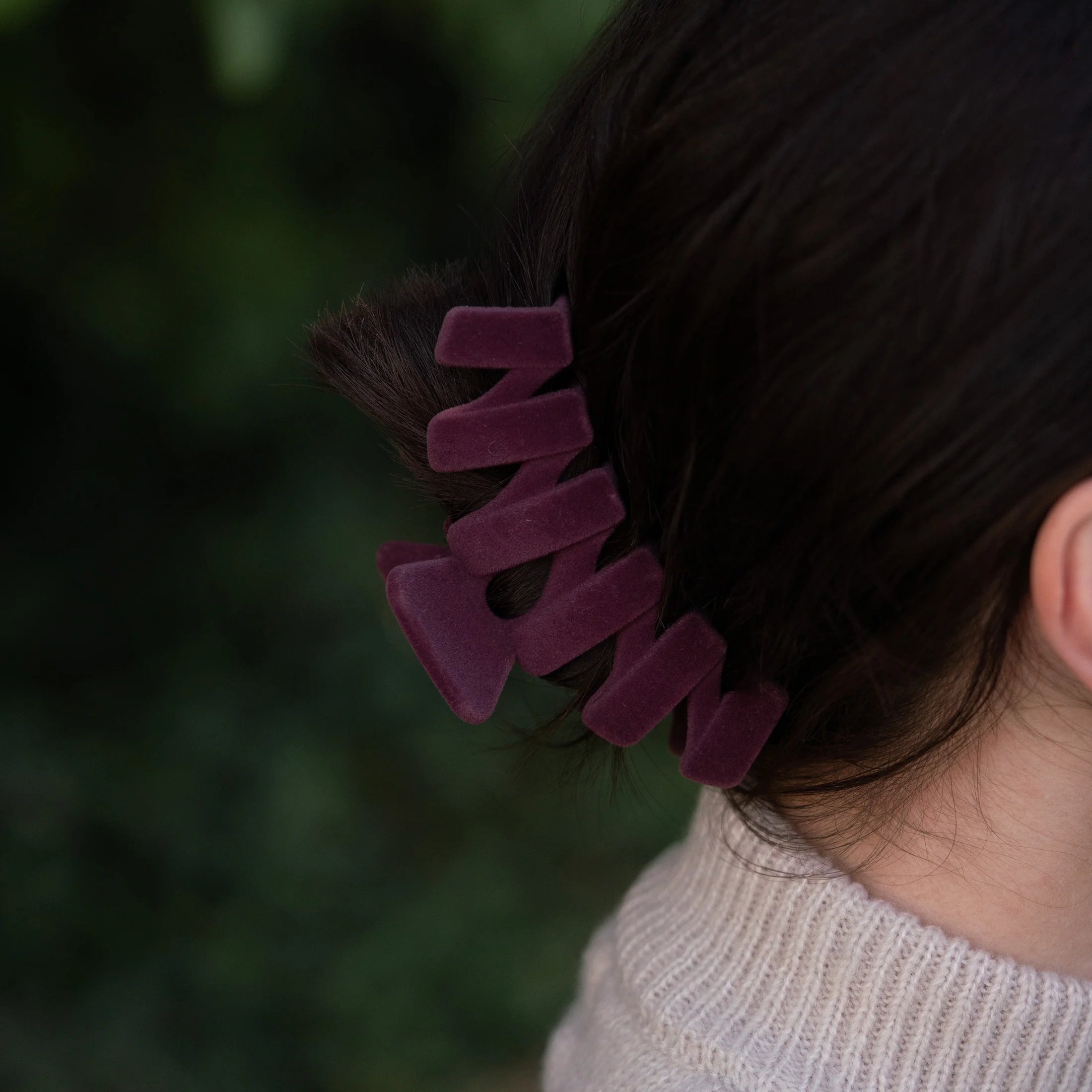 Velvet Claw Clip - Plum - Image 7